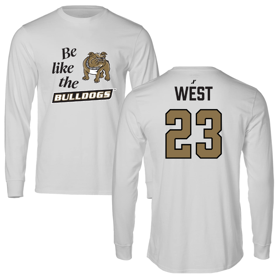 Bryant University Softball Light Gray Be Like Us Performance Long Sleeve - #23 Alissa West