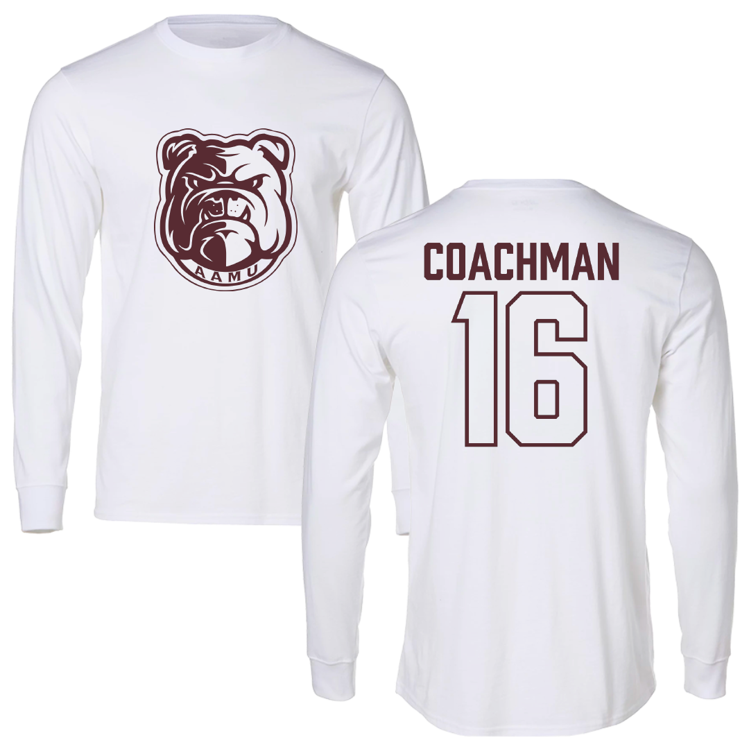 Alabama A&M University Volleyball White Long Sleeve - #16 Kemora Coachman