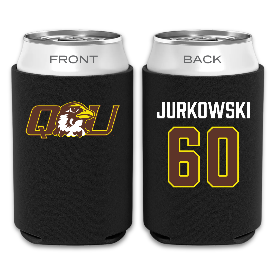 Quincy University Football Black Can Cooler - #60 Jayden Jurkowski