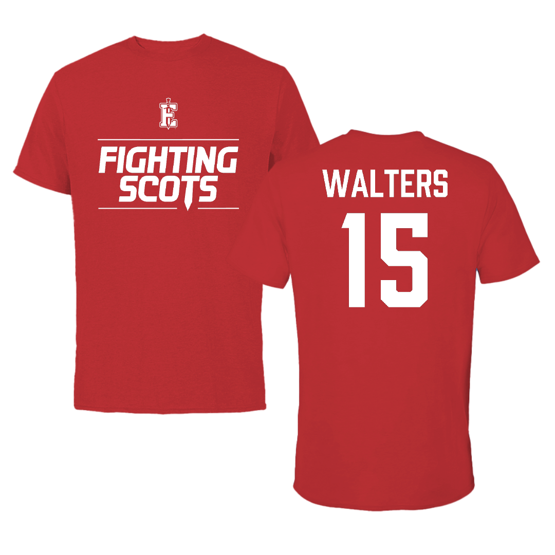 PennWest Edinboro Basketball (M) Red General Tee - #15 Cole Walters