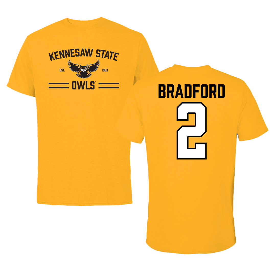 Kennesaw State University Soccer Gold General Performance Tee - #2 Ava Bradford