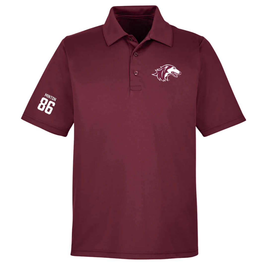 Southern Illinois University at Carbondale Football Maroon Polo - #86 Logan Minton
