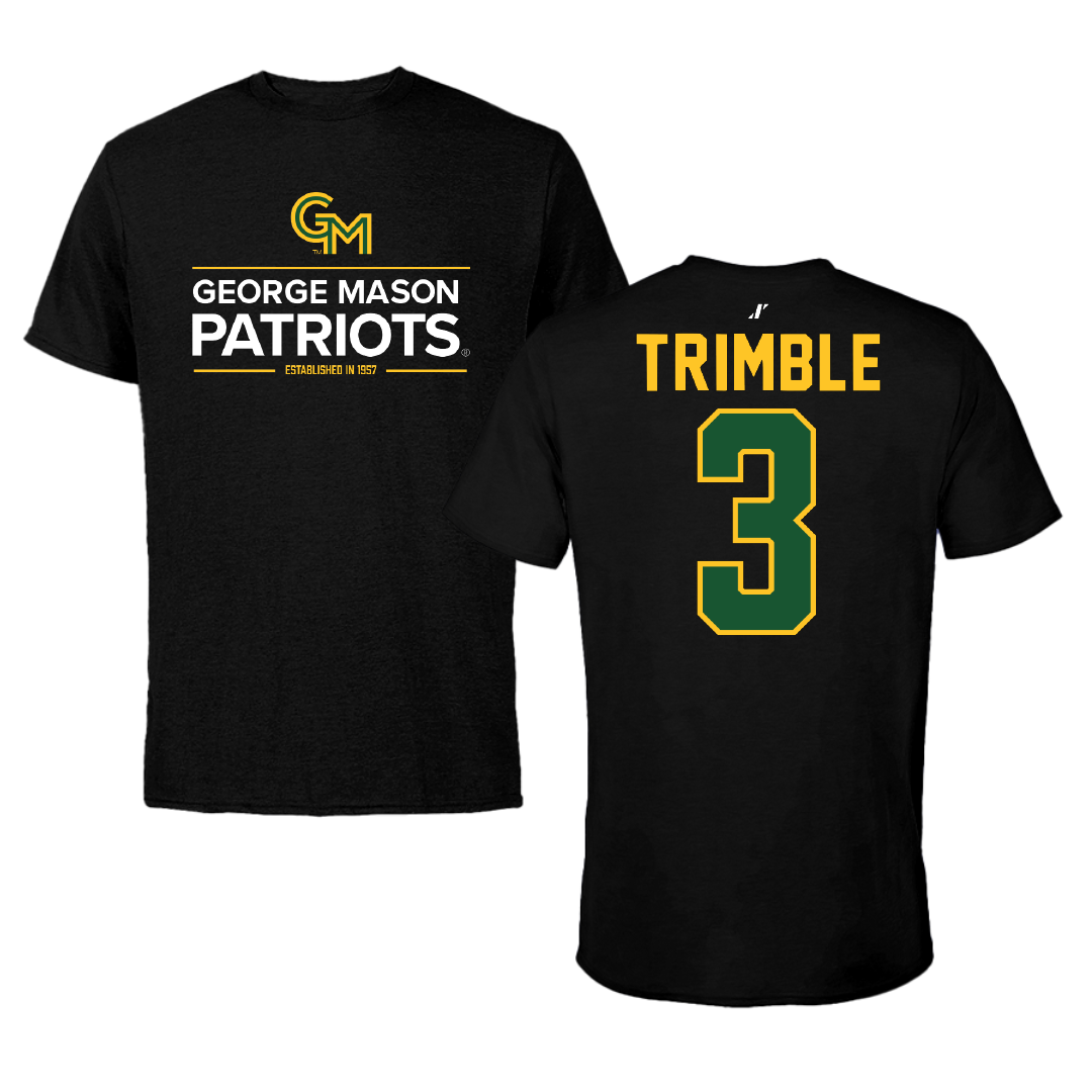 George Mason University Baseball Black General Performance Tee - #3 South Trimble