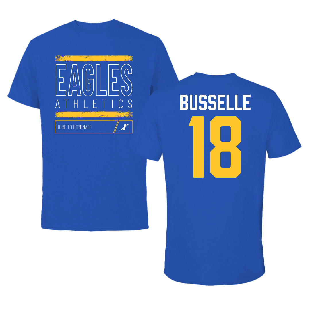 Williams Baptist University Softball Blue Dominate Tee - #18 Madyson Busselle