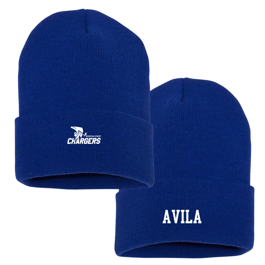 Edison State Community College Basketball (M) Blue Beanie - #35 Dominick Avila