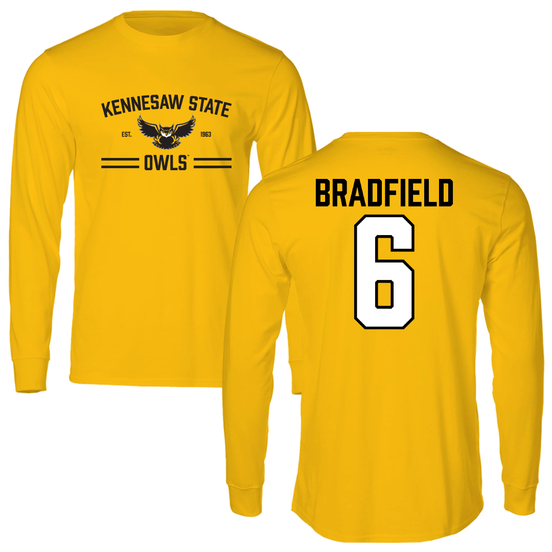 Kennesaw State University Baseball Gold General Performance Long Sleeve - #6 Jackson Bradfield
