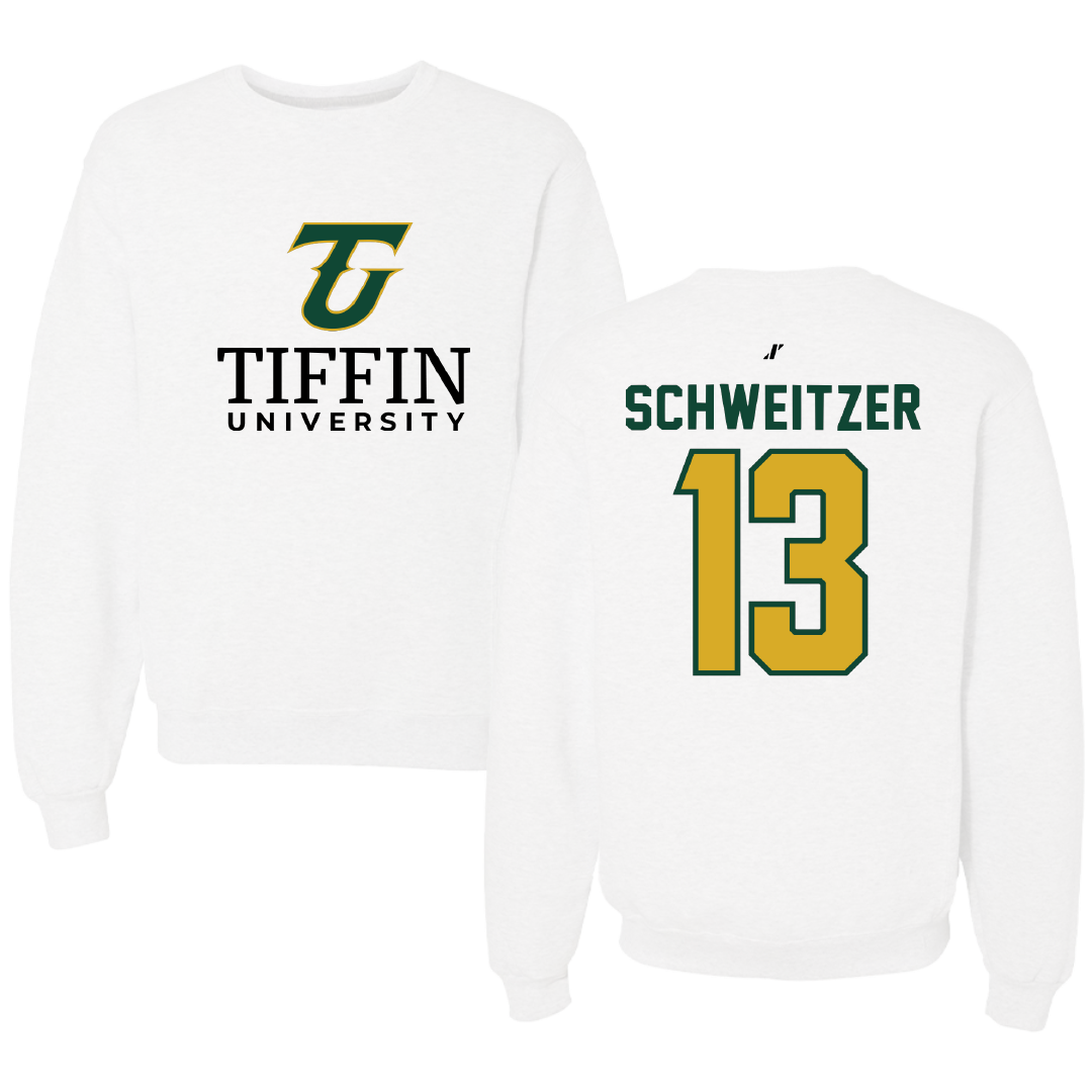 Tiffin University Soccer White Crewneck - #13 Autumn Schweitzer