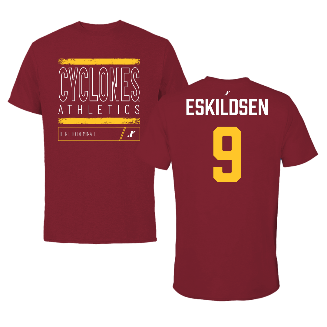 Iowa State University Football Cardinal Dominate Tee - #9 Brett Eskildsen