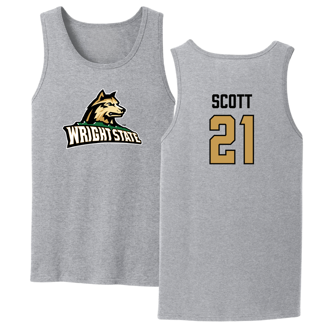 Wright State University Basketball Sport Gray Tank Top - #21 Lauren Scott