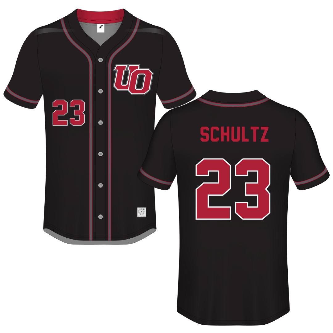The University of Olivet Black Button-Down Jersey - #23 Braylon Schultz