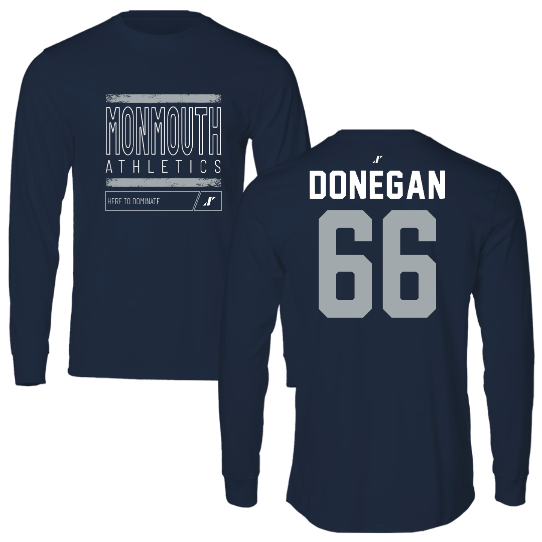 Monmouth University Lacrosse Navy Dominate Performance Long Sleeve - #66 Sean Donegan