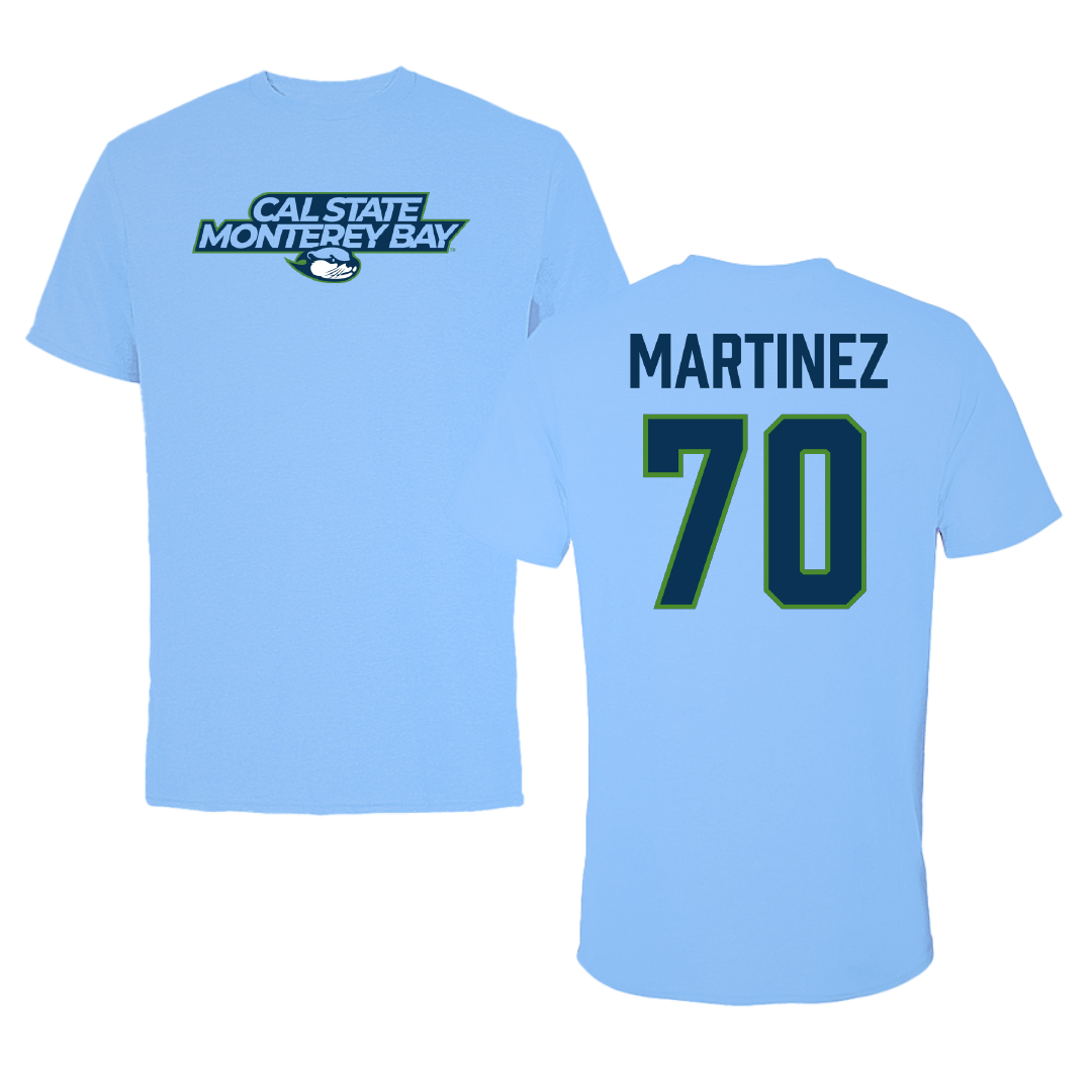 Cal State Monterey Bay Softball Carolina Blue Tee - #70 Nevaeh Martinez