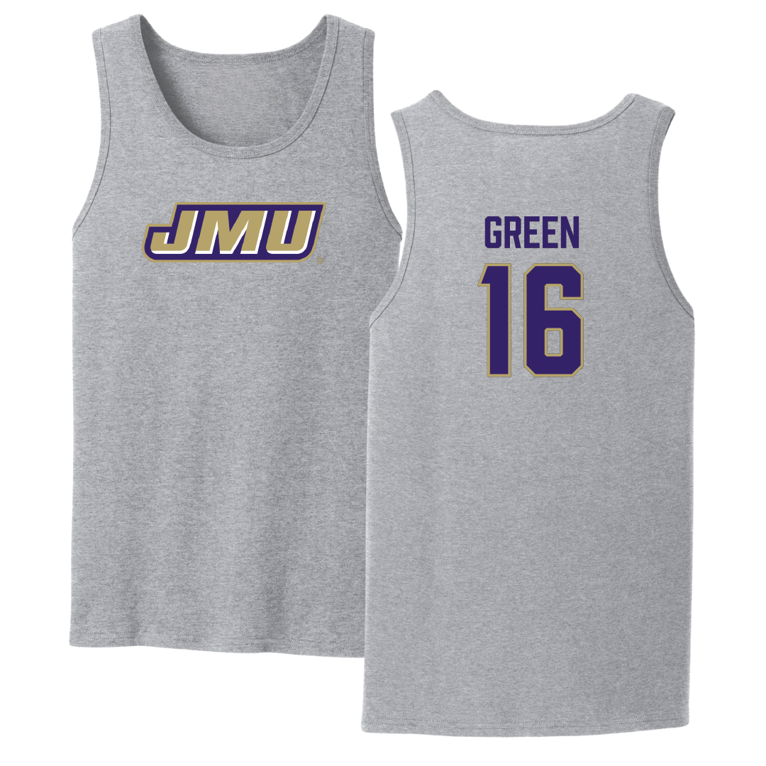 James Madison University Football Sport Gray Tank Top - #16 Desmond Green