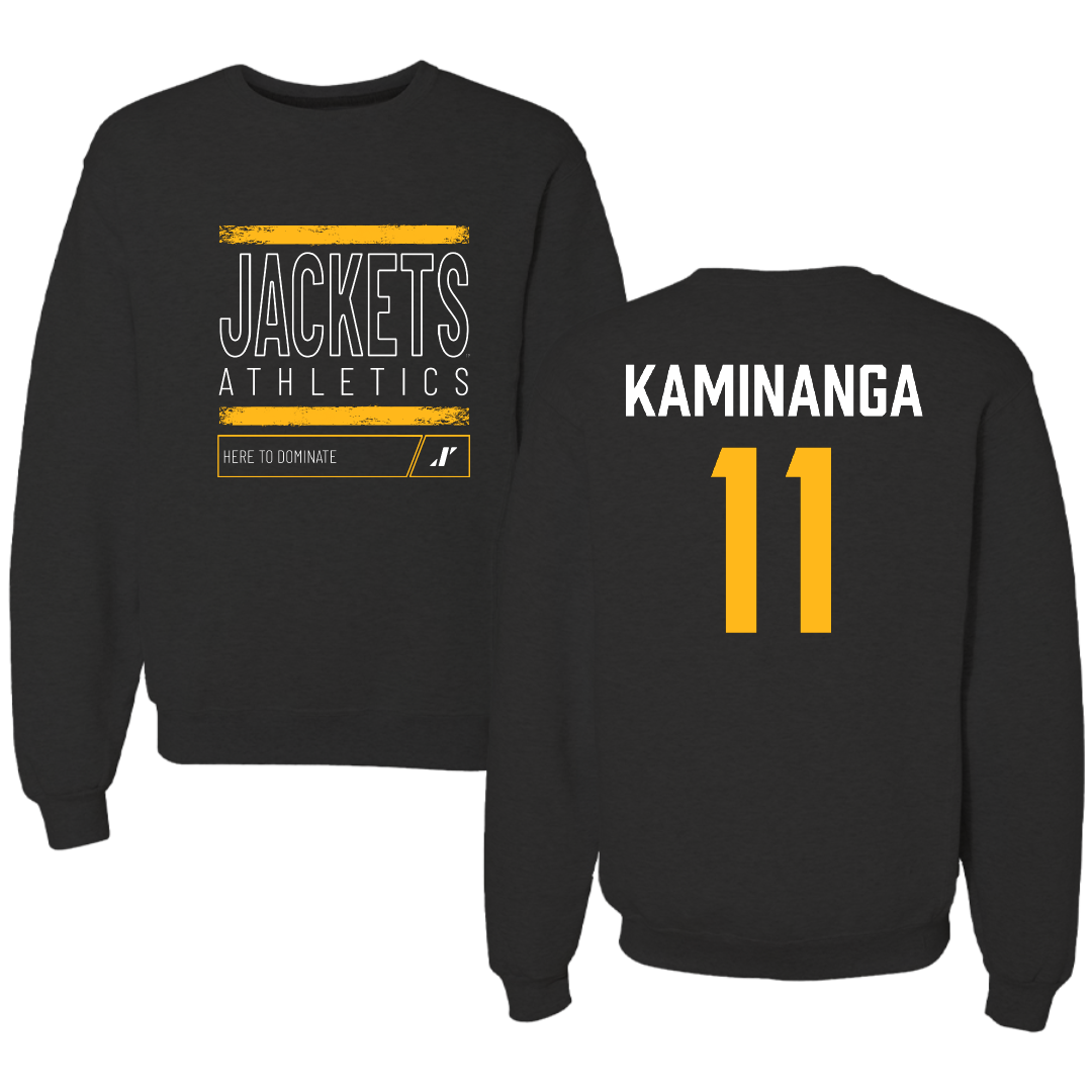 American International College Rugby (M) Black Dominate Crewneck - #11 Kk Kaminanga
