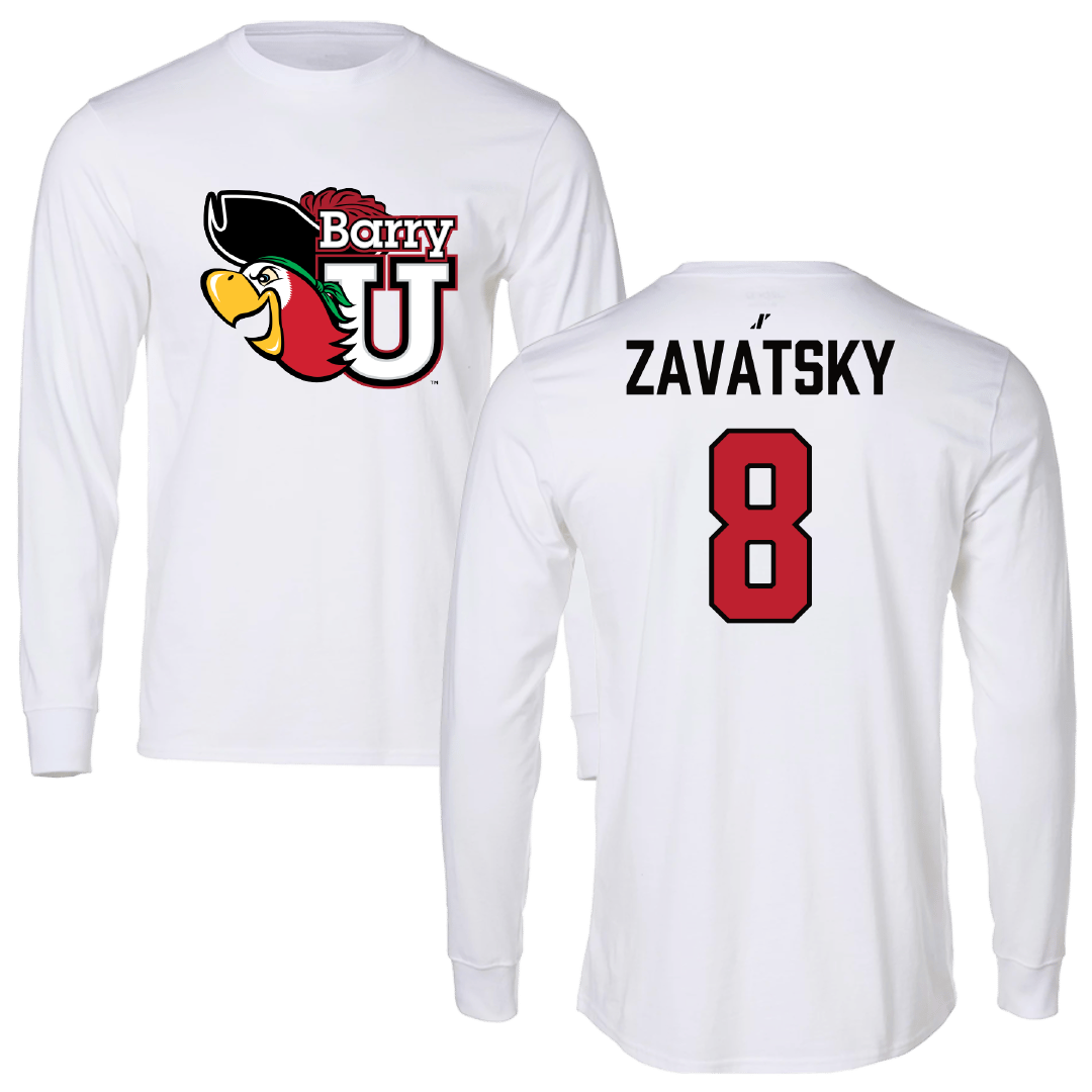 Barry University Soccer (W) White Performance Long Sleeve - #8 Keli Zavatsky