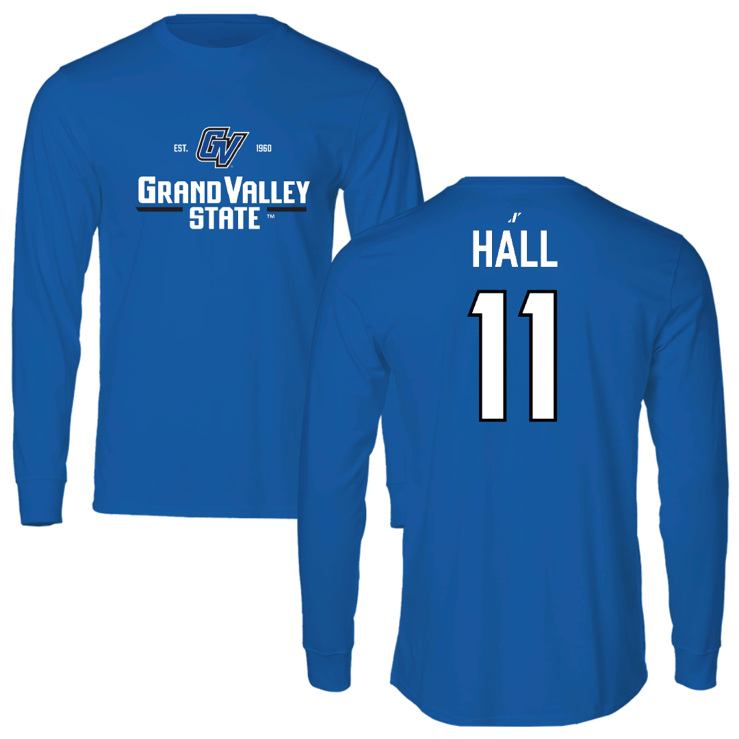 Grand Valley State University Softball Blue General Performance Long Sleeve - #11 Camryn Hall