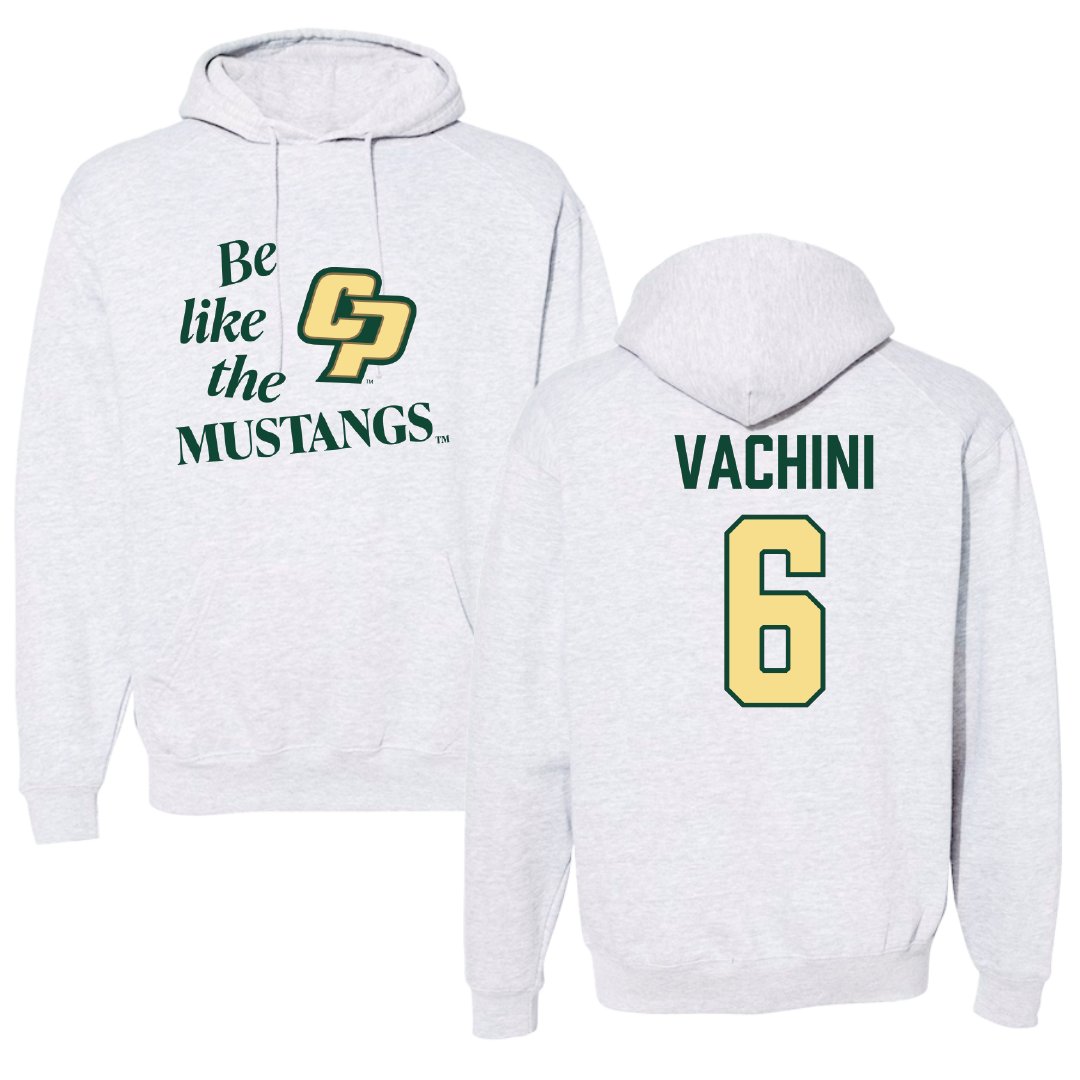 Cal Poly Baseball Light Gray Be Like Us Hoodie - #6 Dante Vachini