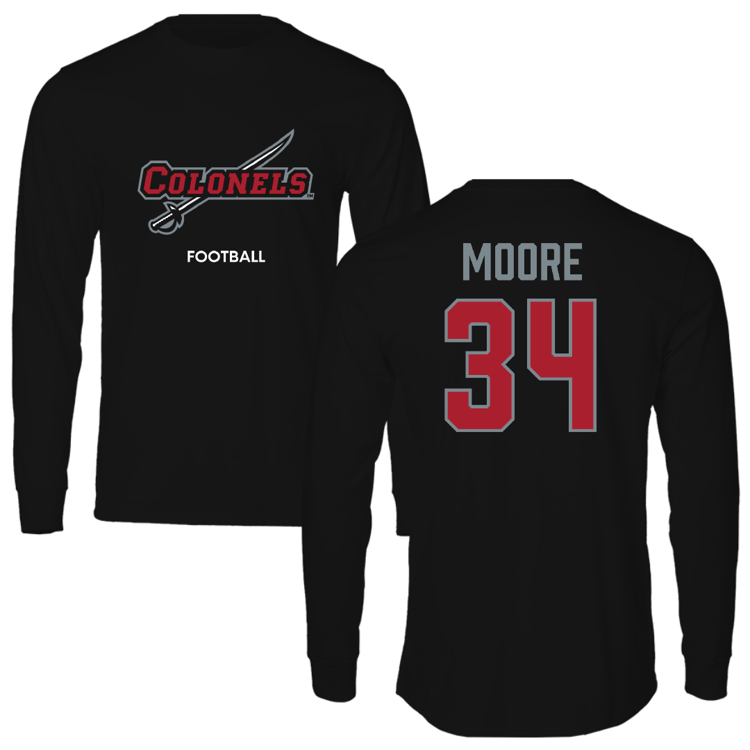 Nicholls State University Football Black Colonels Performance Long Sleeve - #34 Travin Moore