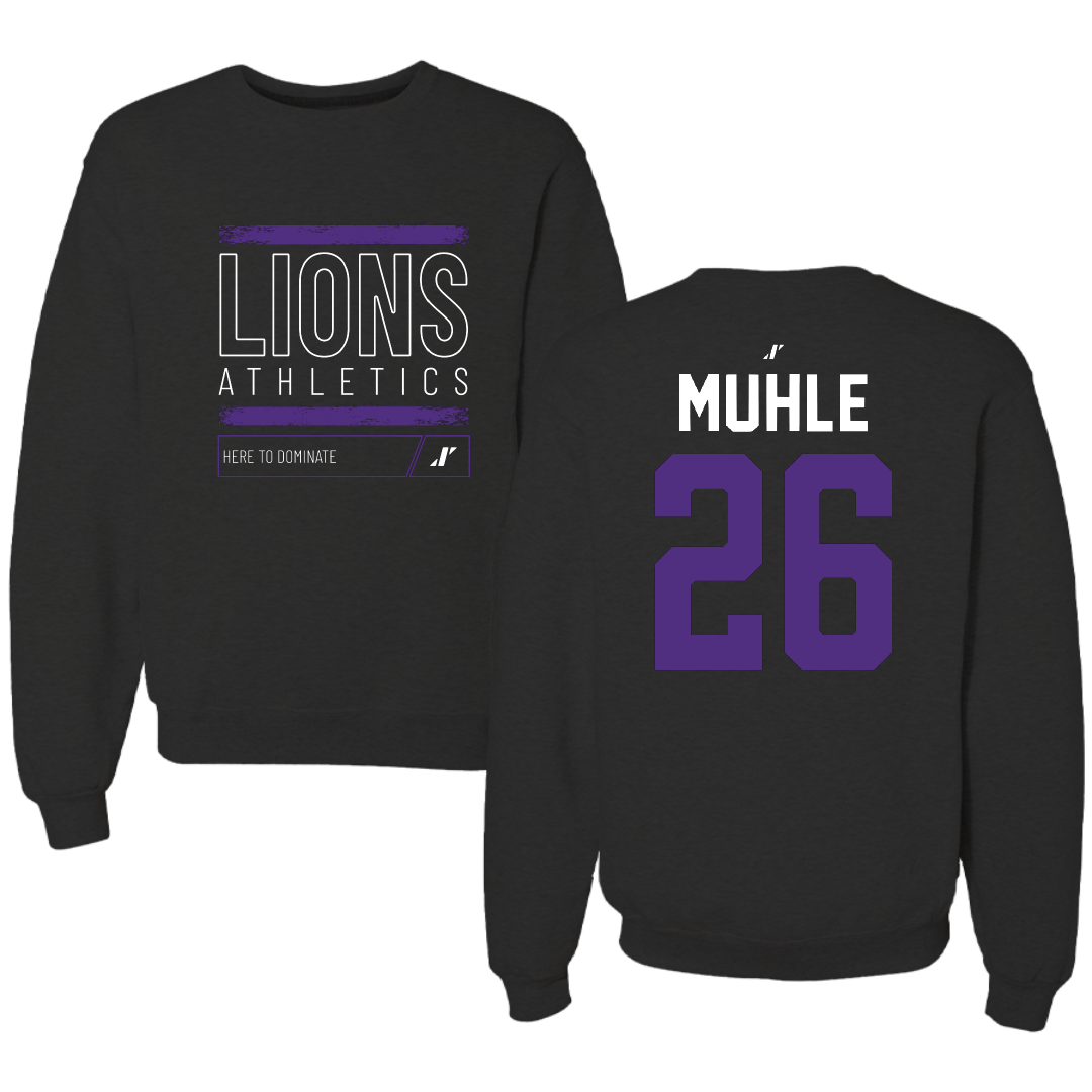 Nelson University Softball Black Dominate Crewneck - #26 Trinity Muhle