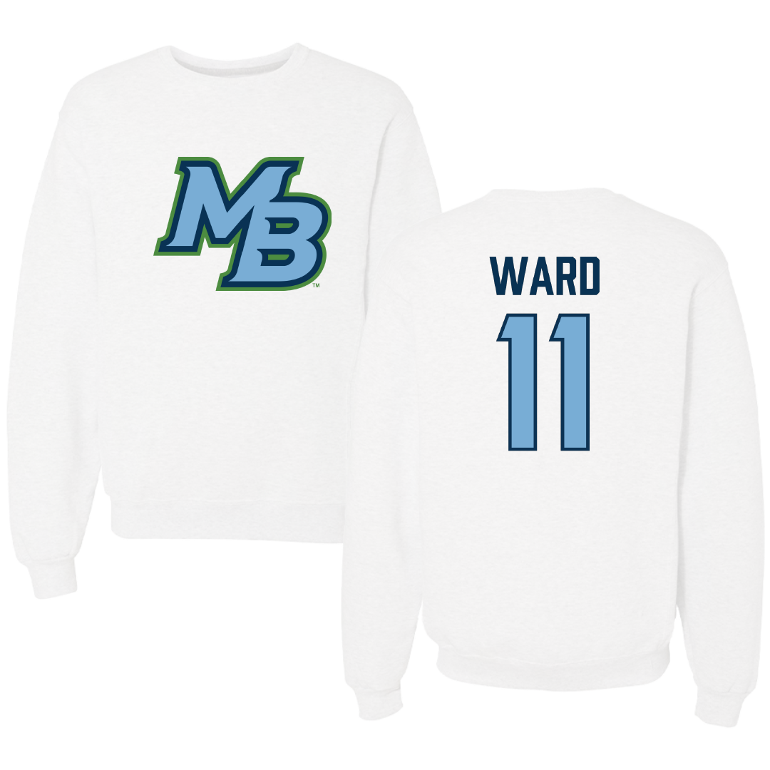 Cal State Monterey Bay Soccer White Crewneck - #11 Mason Ward