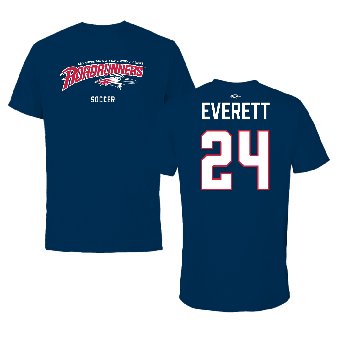 Metropolitan State University of Denver Soccer (W) Navy Tee - #24 Madeline Everett