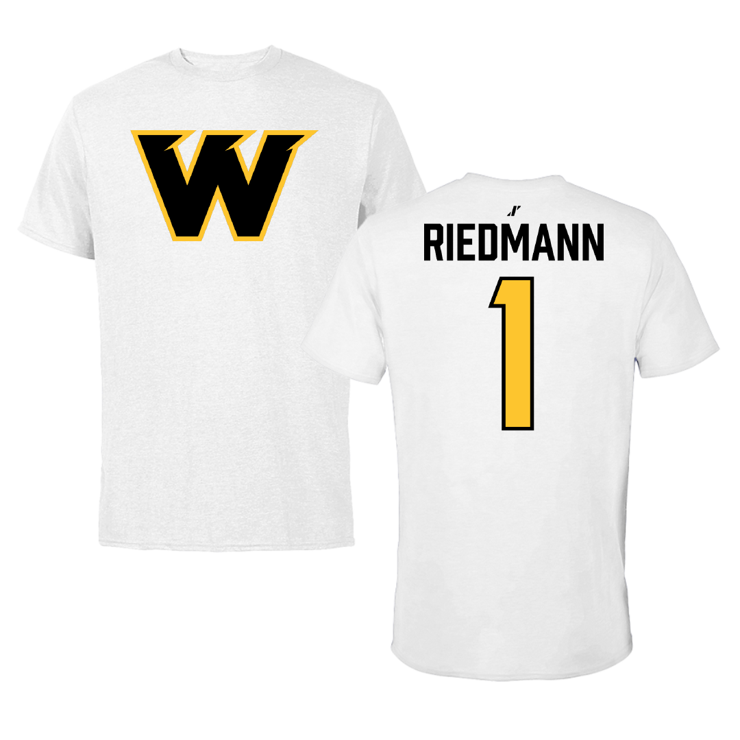 Wayne State College (Nebraska) Rugby White Performance Tee - #1 Adeline Riedmann