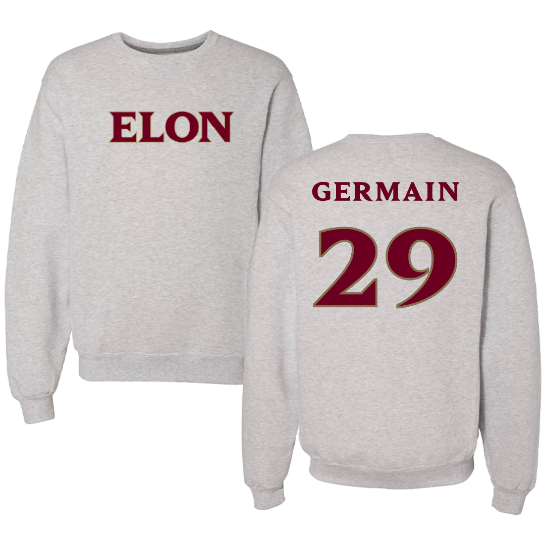 Elon University Football Light Gray Crewneck - #29 Nick Germain