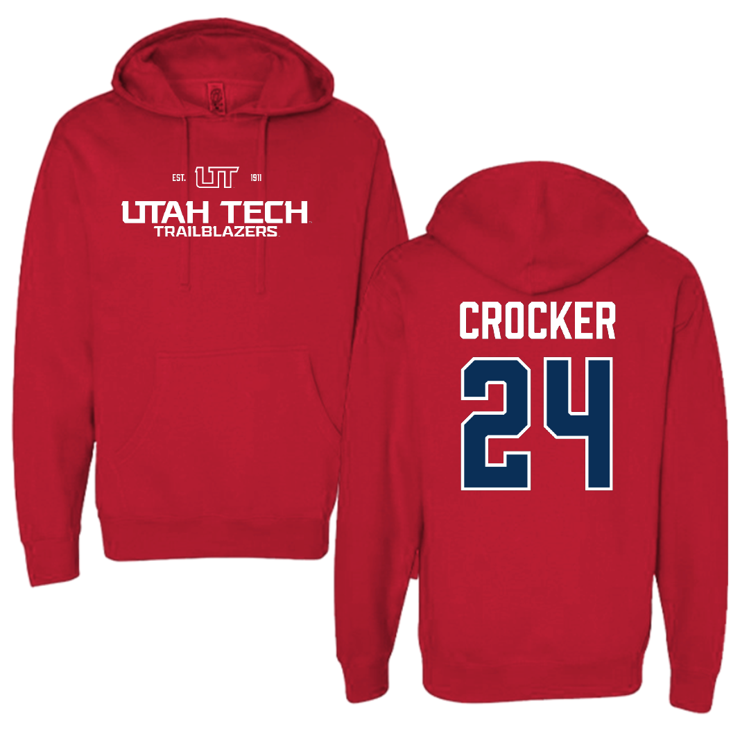 Utah Tech University Basketball Red General Hoodie - #24 Lauren Crocker