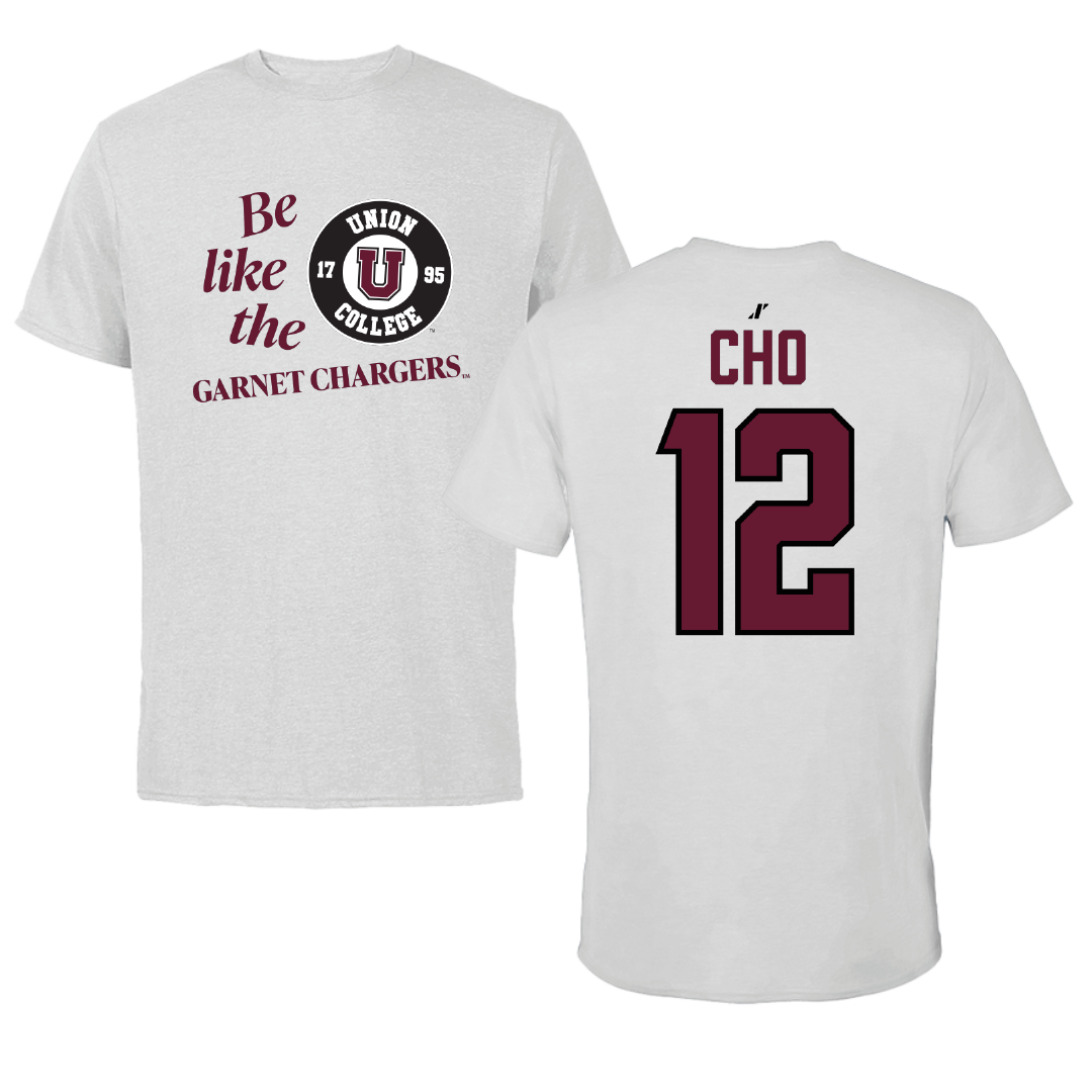 Union College Football Light Gray Be Like Us Performance Tee - #12 Max Cho