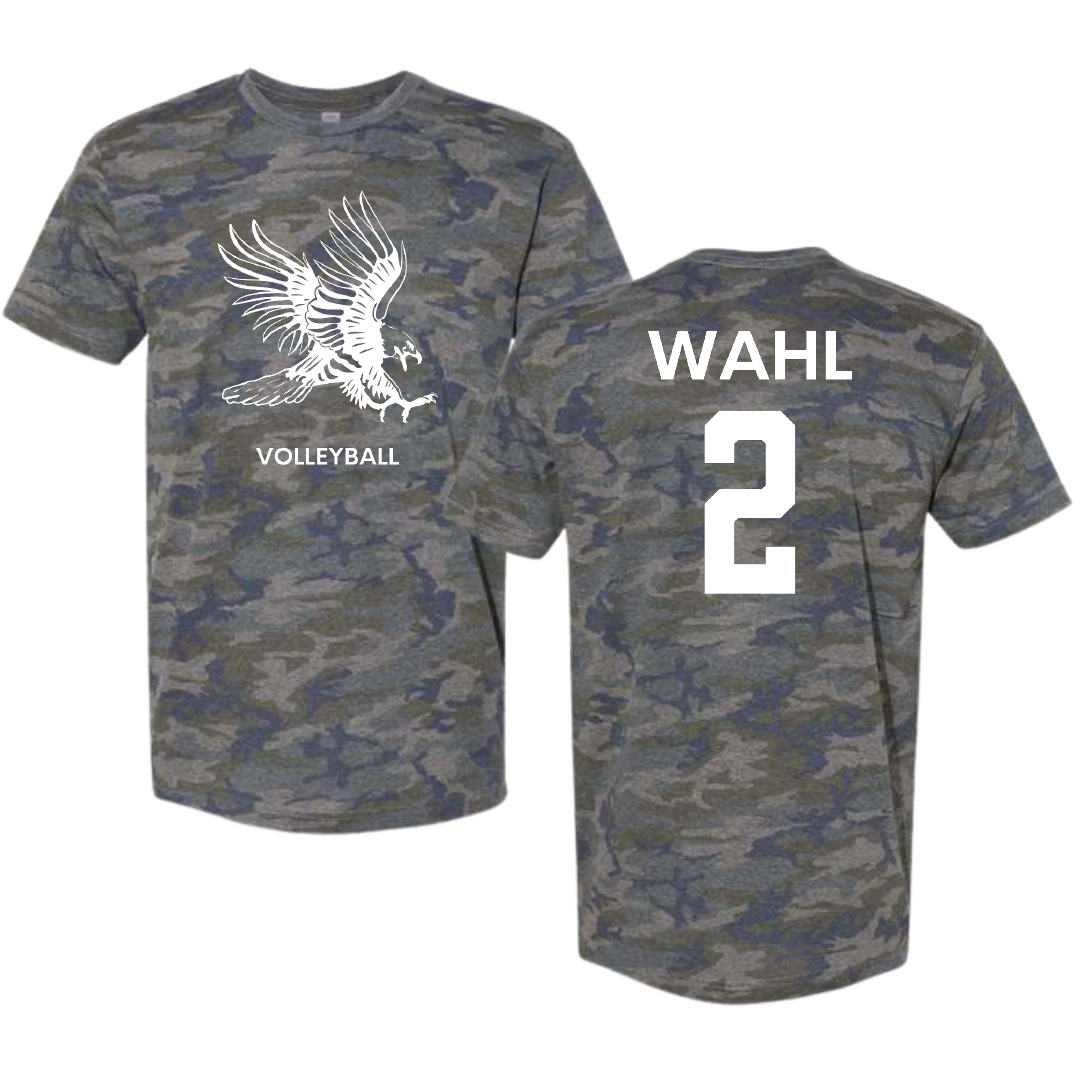 Dickinson State University Volleyball (W) Vintage Camo Tee - #2 Madi Wahl