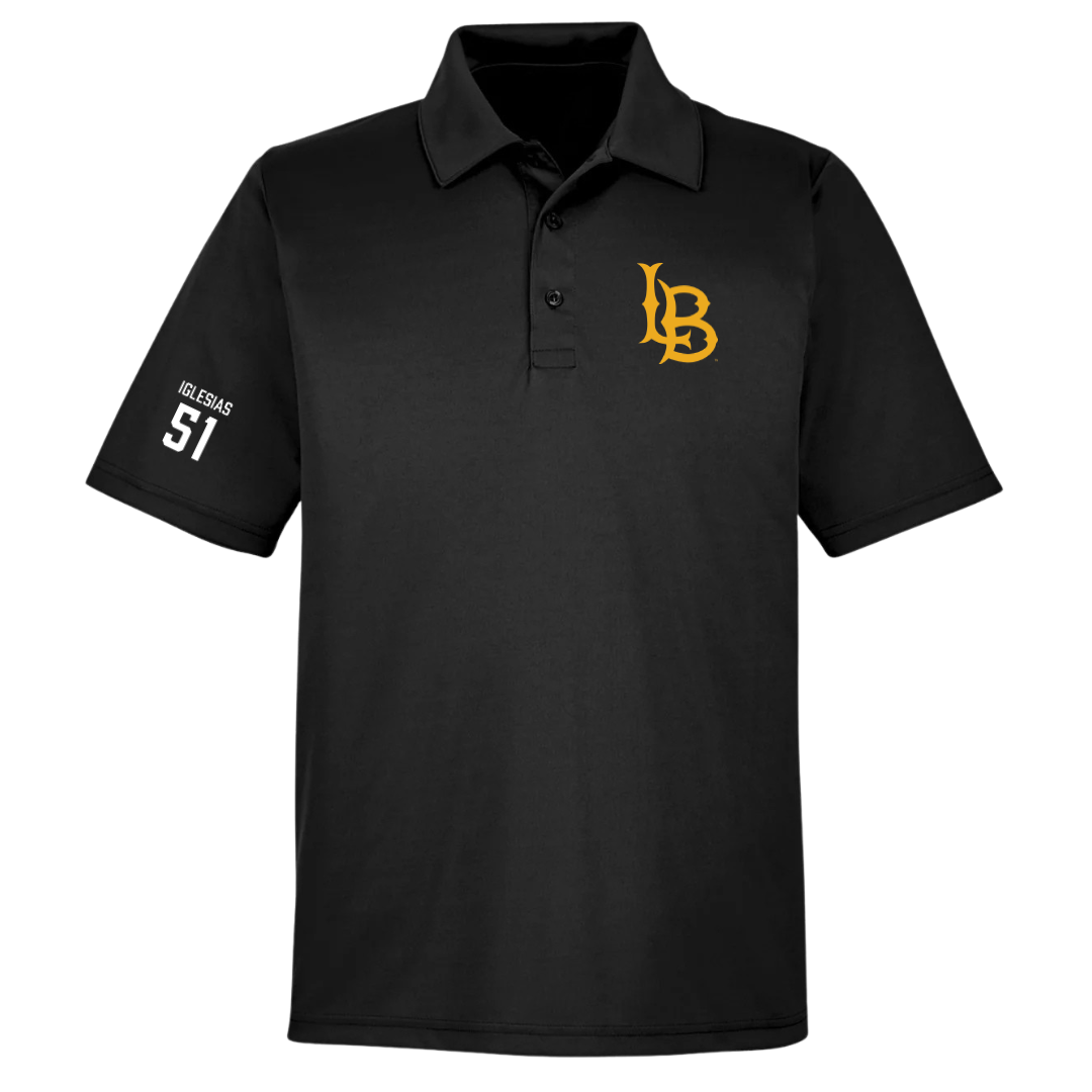 Long Beach State University Baseball Black Polo - #51 Joey Iglesias