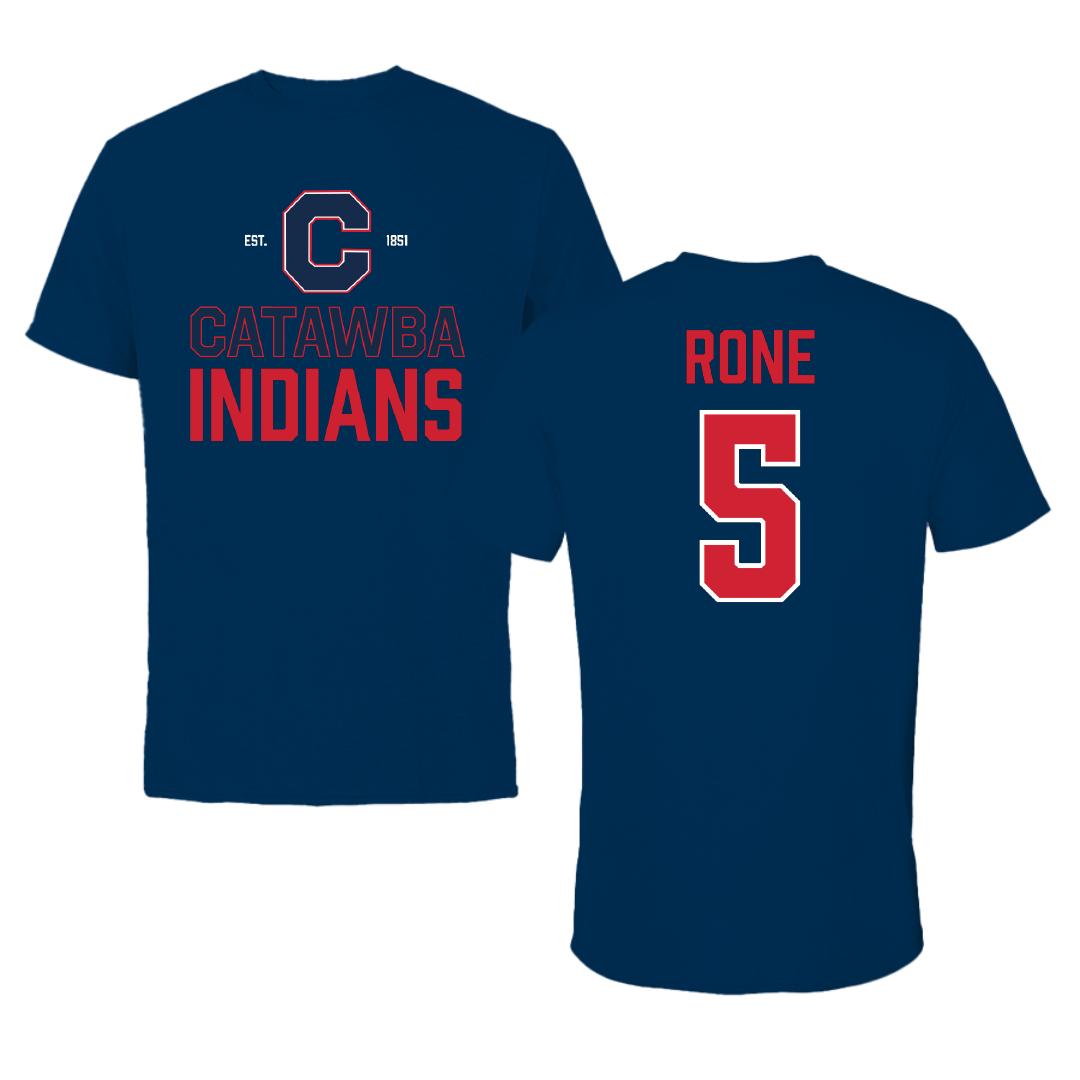 Catawba College Baseball Navy General Tee - #5 Ian Rone