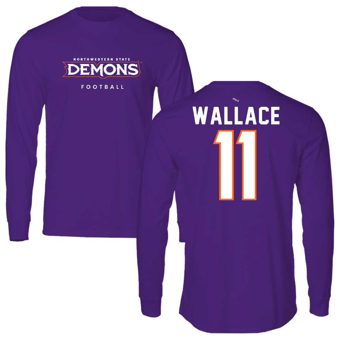Northwestern State University Football Purple Demons Performance Long Sleeve - #11 Dane Wallace