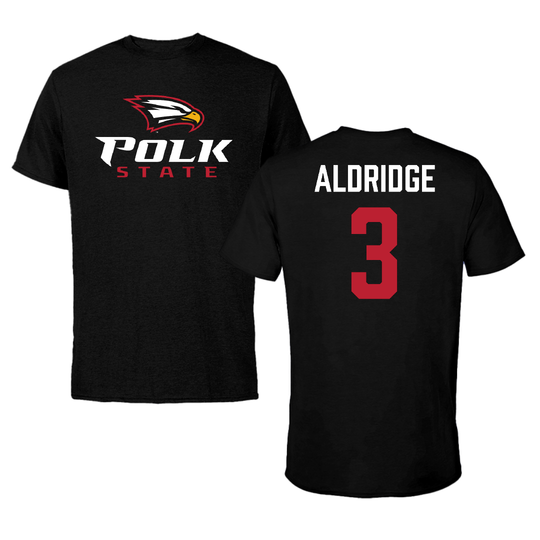 Polk State College Softball Black Performance Tee - #3 Kirsten Aldridge