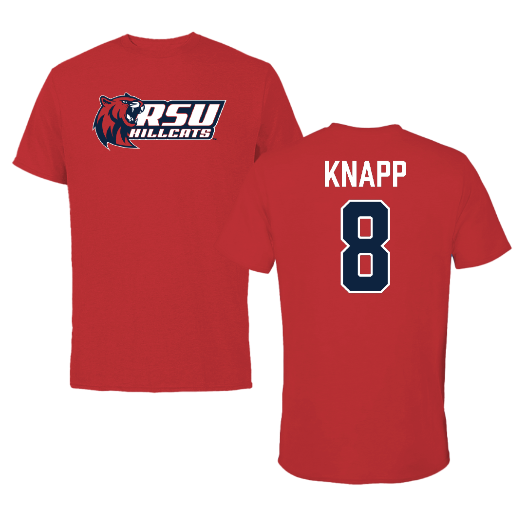 Rogers State University Soccer (W) Red Performance Tee - #8 Conley Knapp