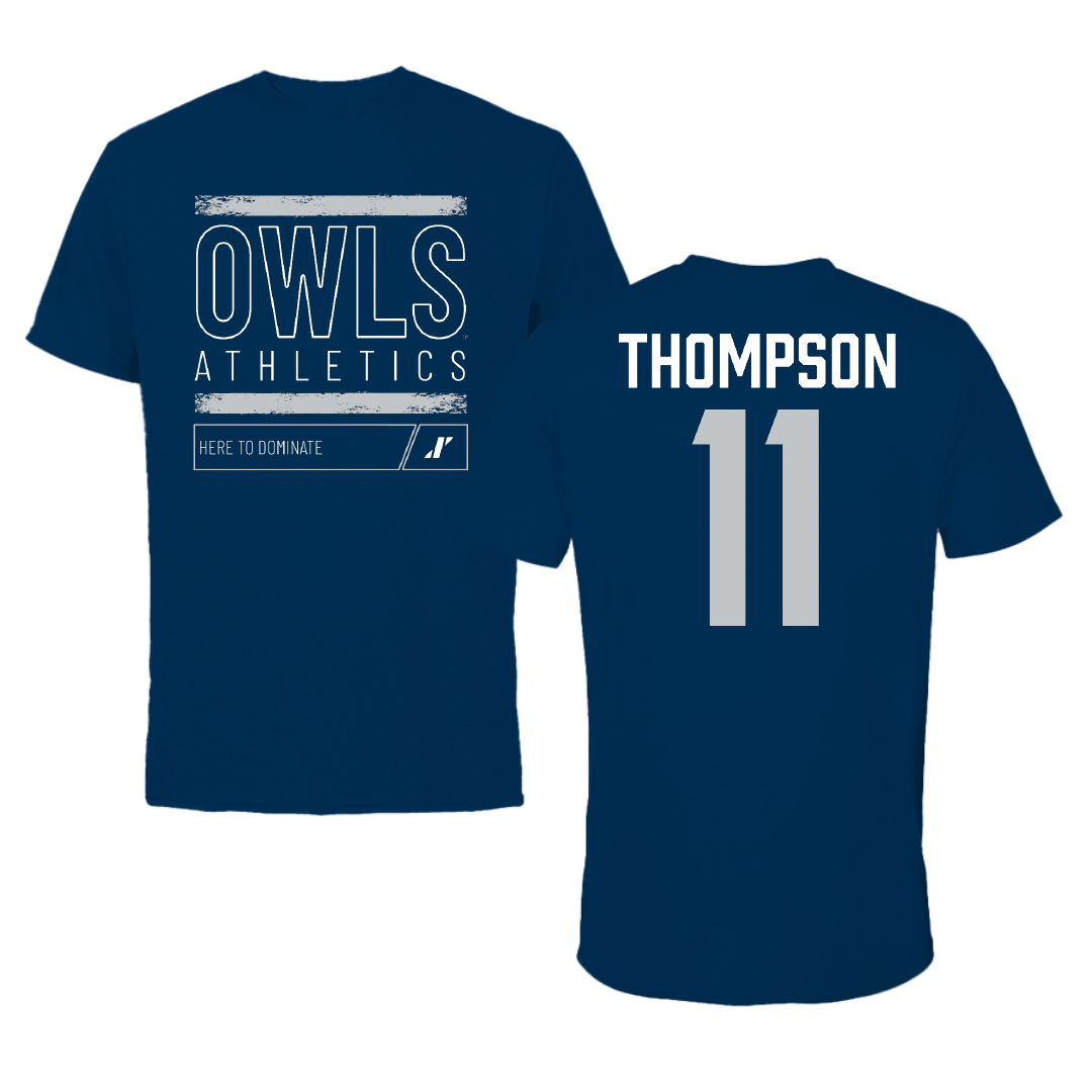 Rice University Football Navy Dominate Tee - #11 Tyson Thompson