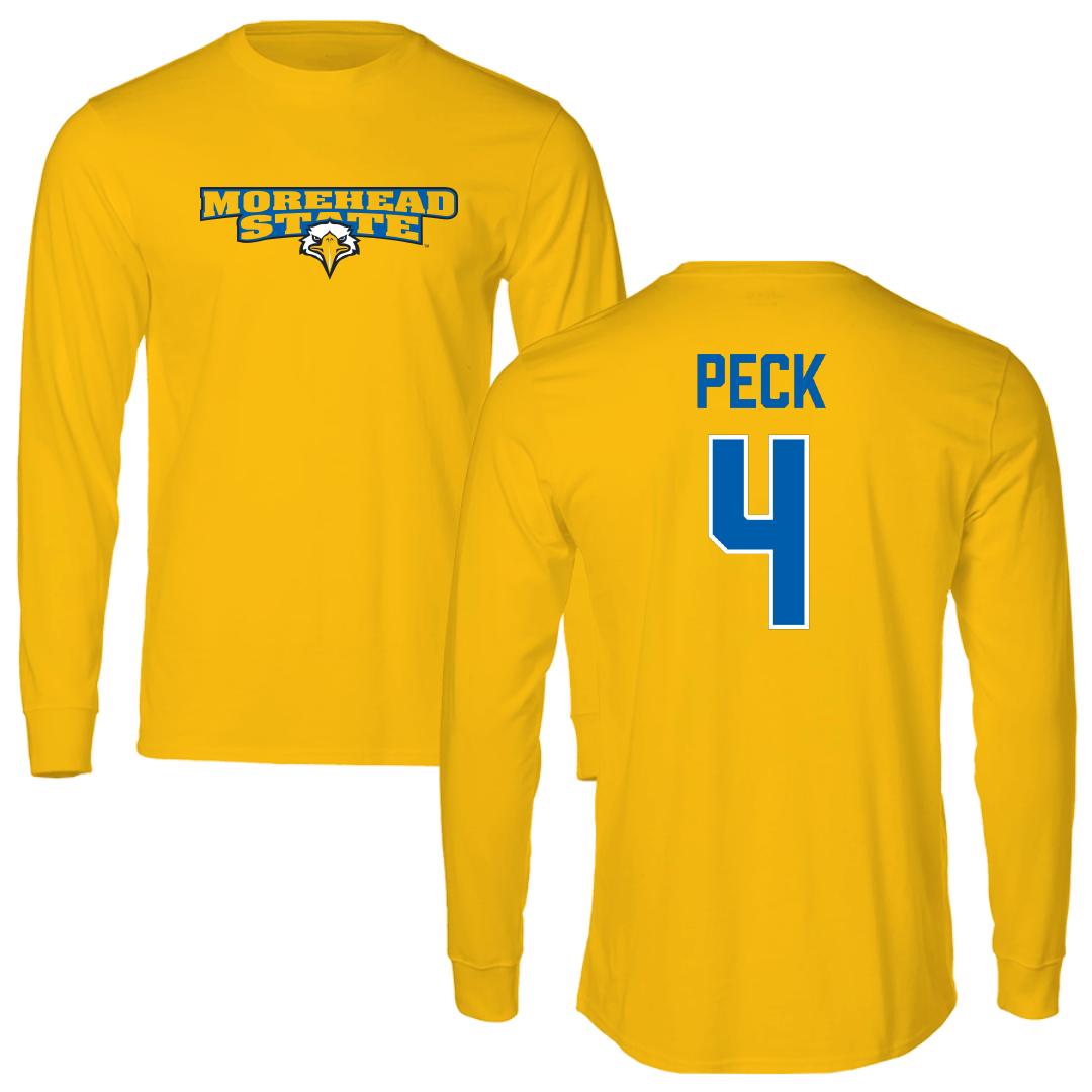Morehead State University Soccer (W) Gold Long Sleeve - #4 Ava Peck