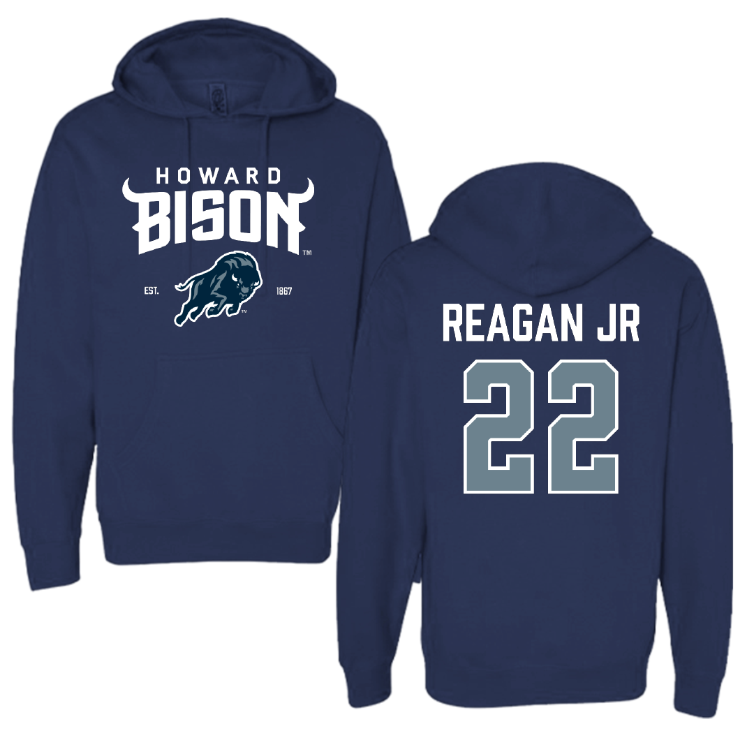 Howard University Football Navy General Hoodie - #22 Anthony Reagan Jr