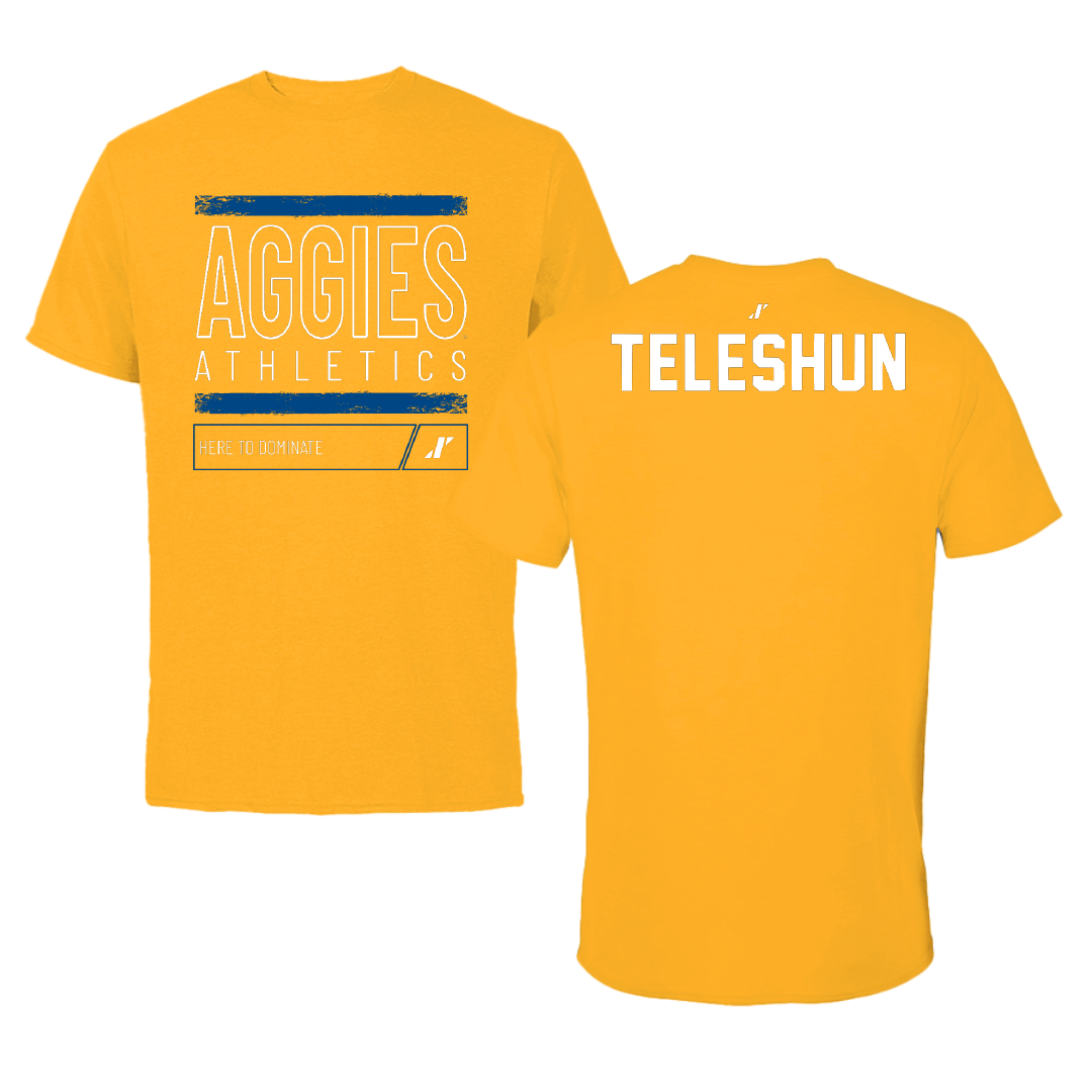 North Carolina A&T State University Tennis Gold Dominate Performance Tee - Lina Teleshun