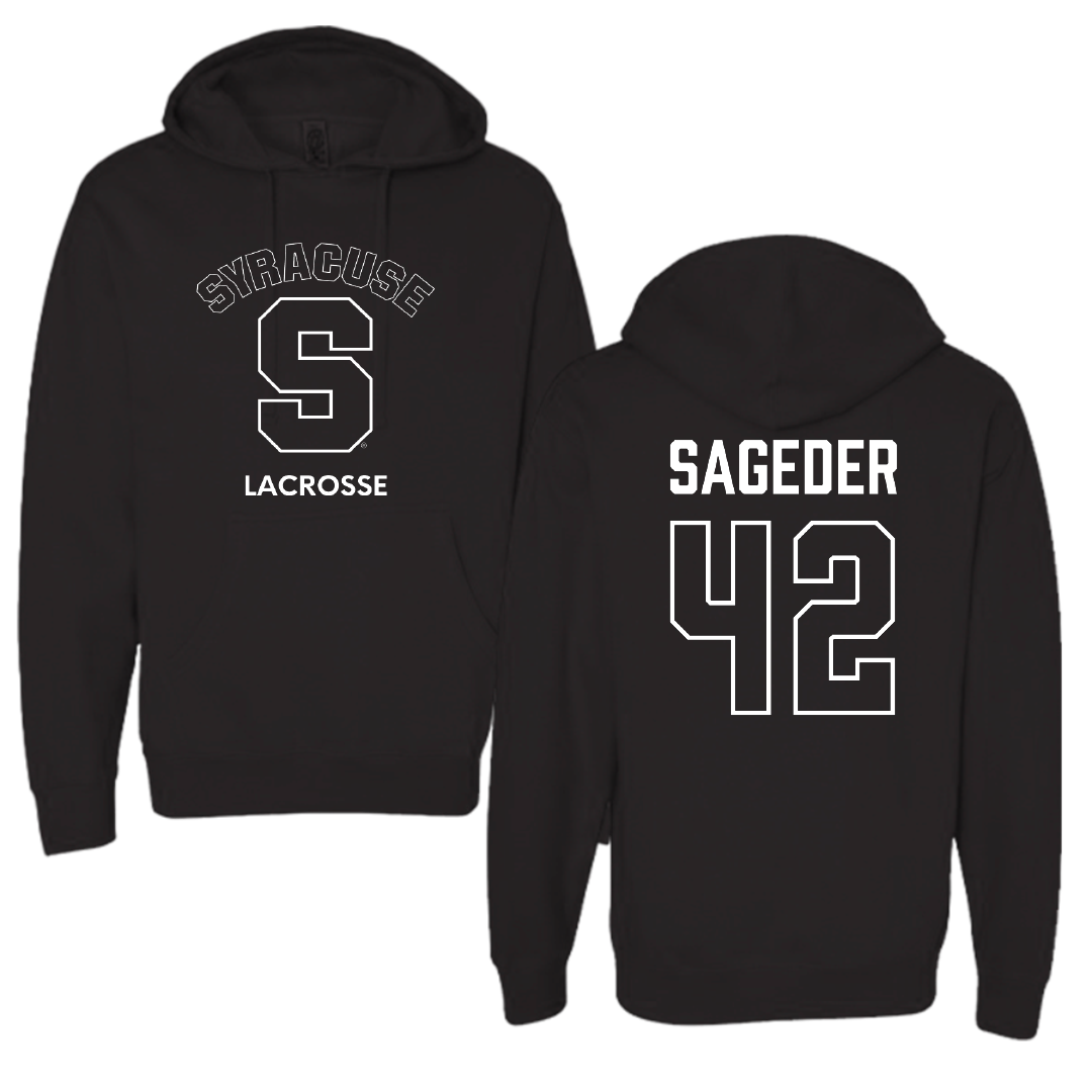 Syracuse University Lacrosse (M) Black Hoodie - #42 Dylan Sageder