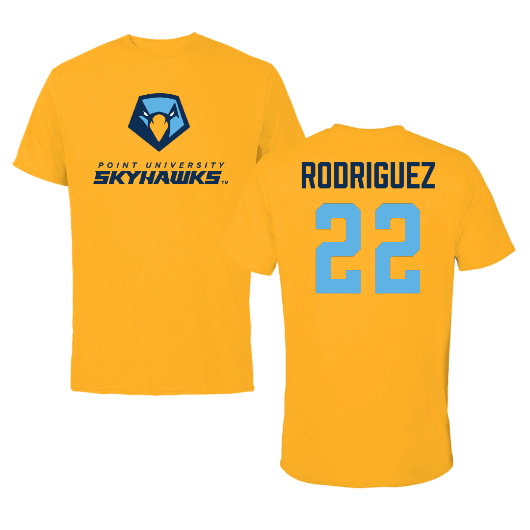 Point University Soccer (M) Gold Performance Tee - #22 Andrea Rodriguez