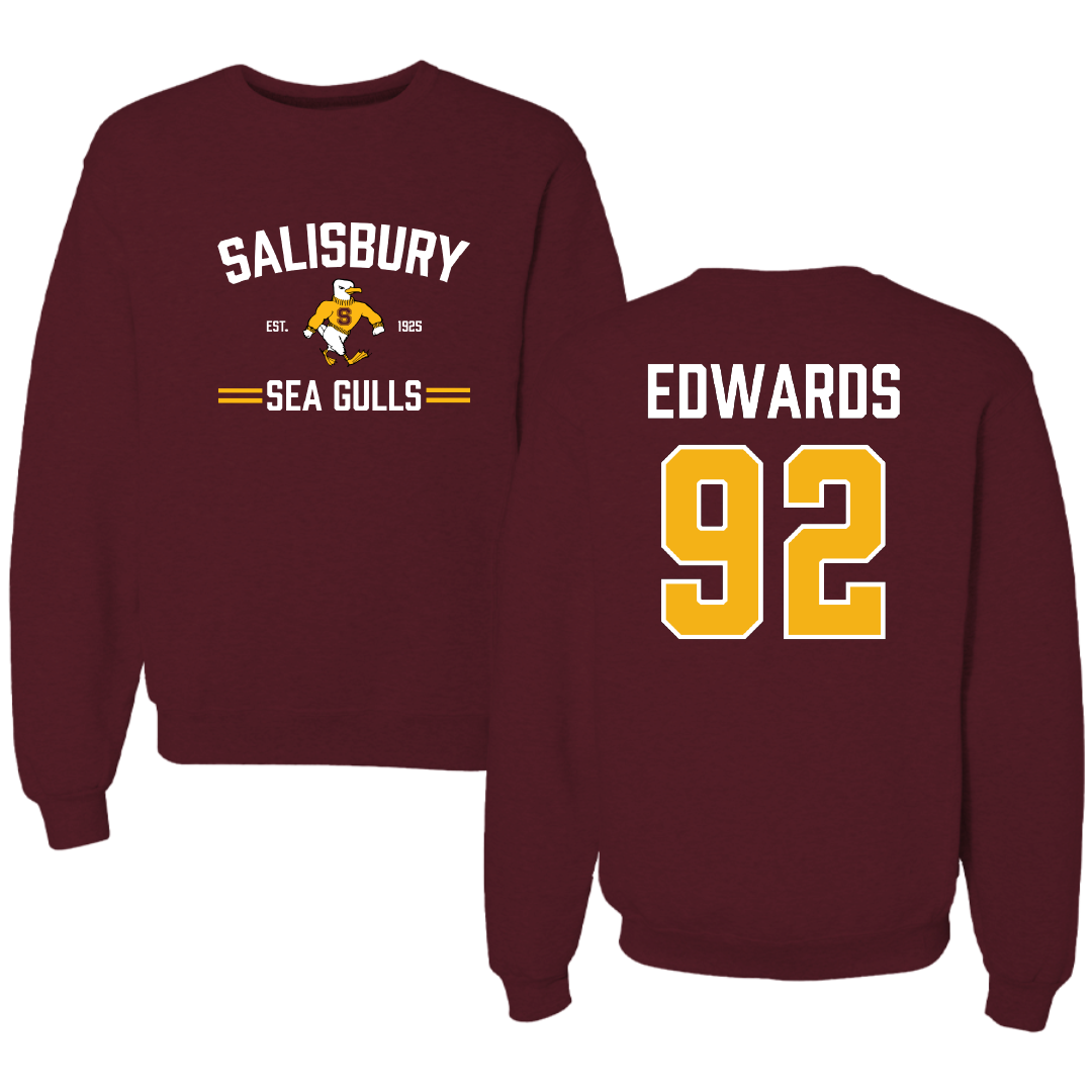 Salisbury University Football Maroon General Crewneck - #92 Amiri Edwards
