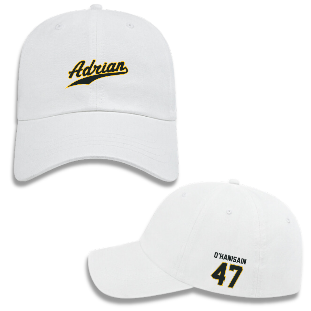 Adrian College Ice Hockey (M) White Hat - #47 Nick O'Hanisain