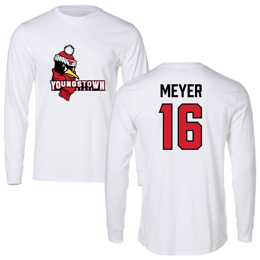 Youngstown State University Softball White Performance Long Sleeve - #16 Bella Meyer