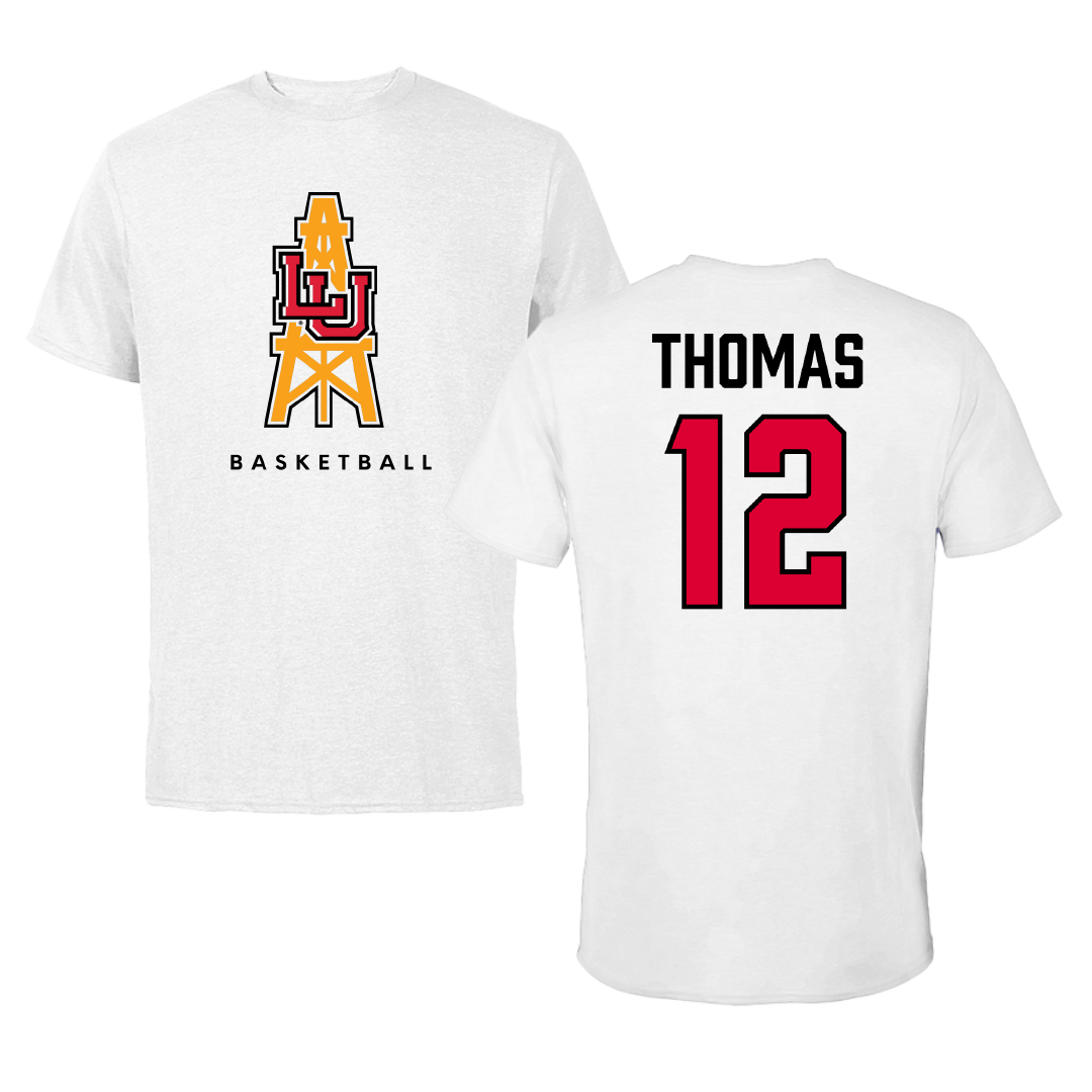 Lamar University Basketball (M) White Tee - #12 Christian Thomas