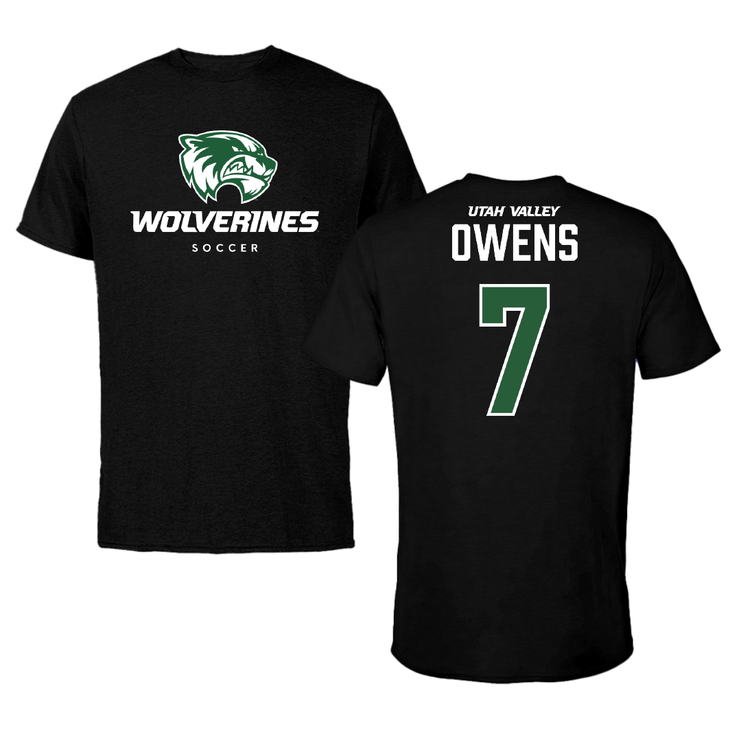 Utah Valley University Soccer Black Mascot Performance Tee - #7 Mia Owens