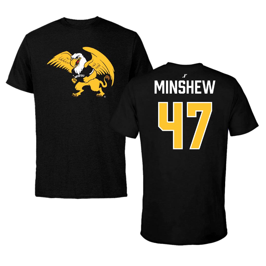 Missouri Western State University Baseball Black Tee - #47 Lawson Minshew