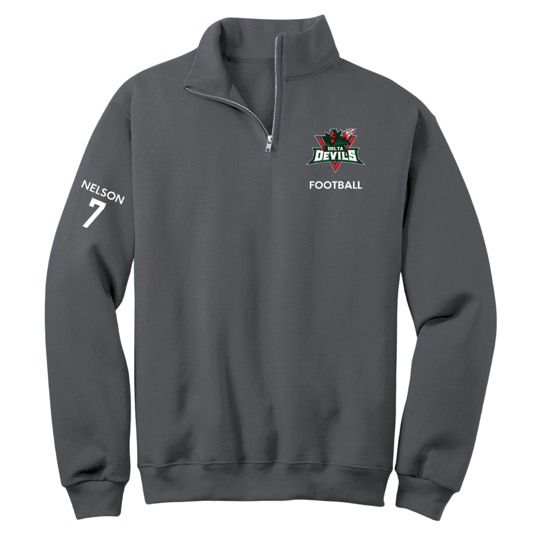 Mississippi Valley State University Football Dark Gray Quarter-Zip - #7 Camo Nelson