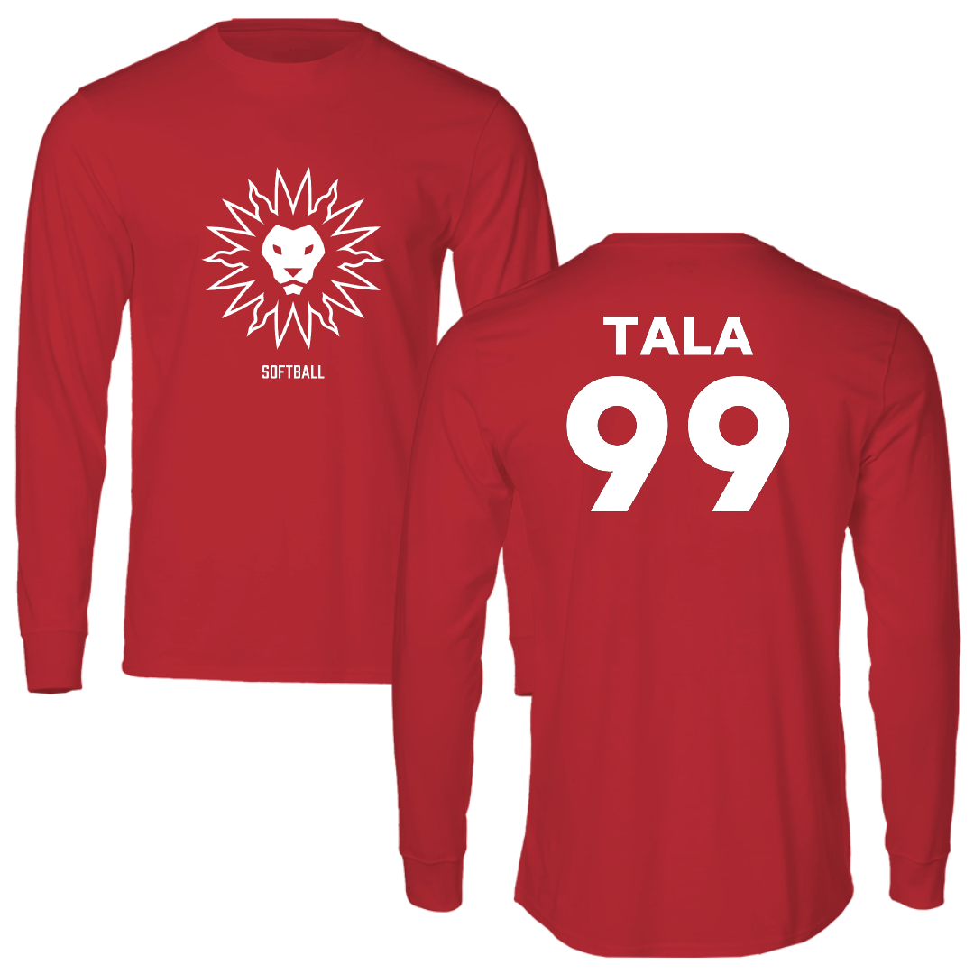 Loyola Marymount University Softball Red Performance Long Sleeve - #99 Mina Tala