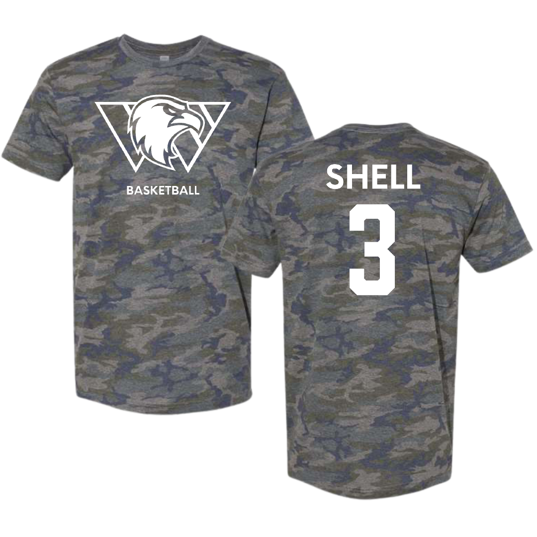 Williams Baptist University Basketball (M) Vintage Camo Tee - #3 Gunner Shell